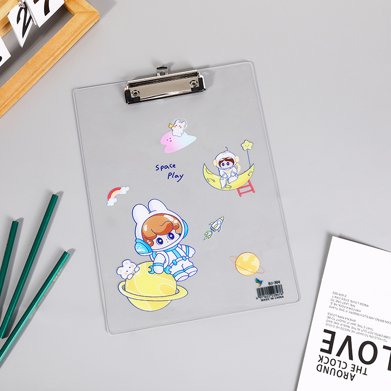 アクリル透明ファイル漫画動物シリーズカラー印刷試巻収納クリップ学生が字を書くかわいいパッドクリップ|undefined