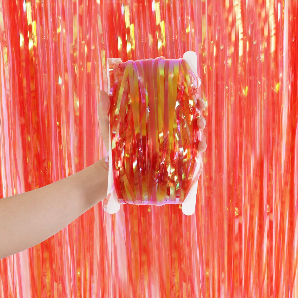 Decoración de la fiesta de cumpleaños Color mágico Candy Color Color Barras de colores Rain Silk Cortina de fondo Arreglo de siete colores transparente Rain Silk