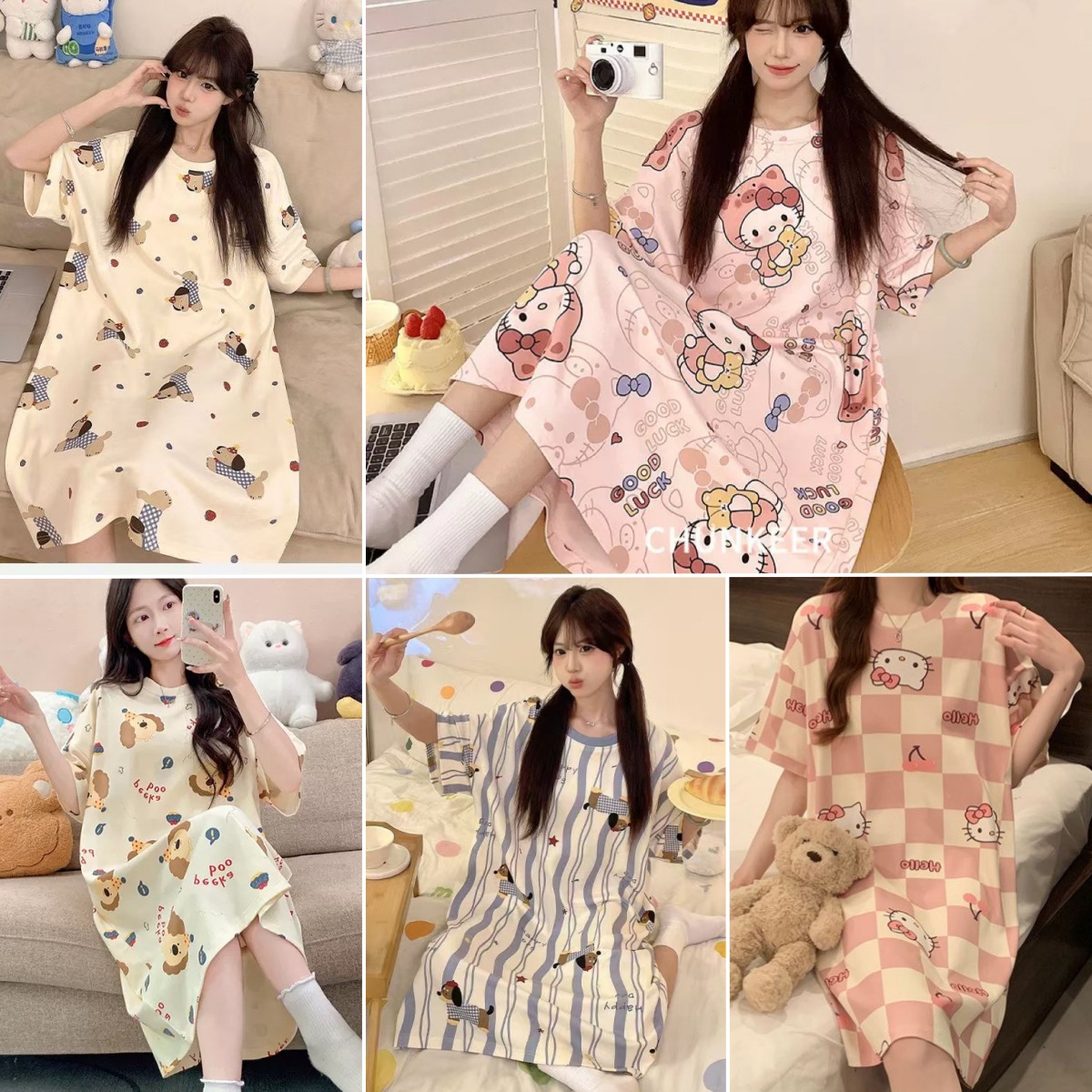 Verano nuevo vestido de dormir vestido dulce lindos dibujos animados Kulomi Melody vestido casero casual comercio exterior al por mayor
