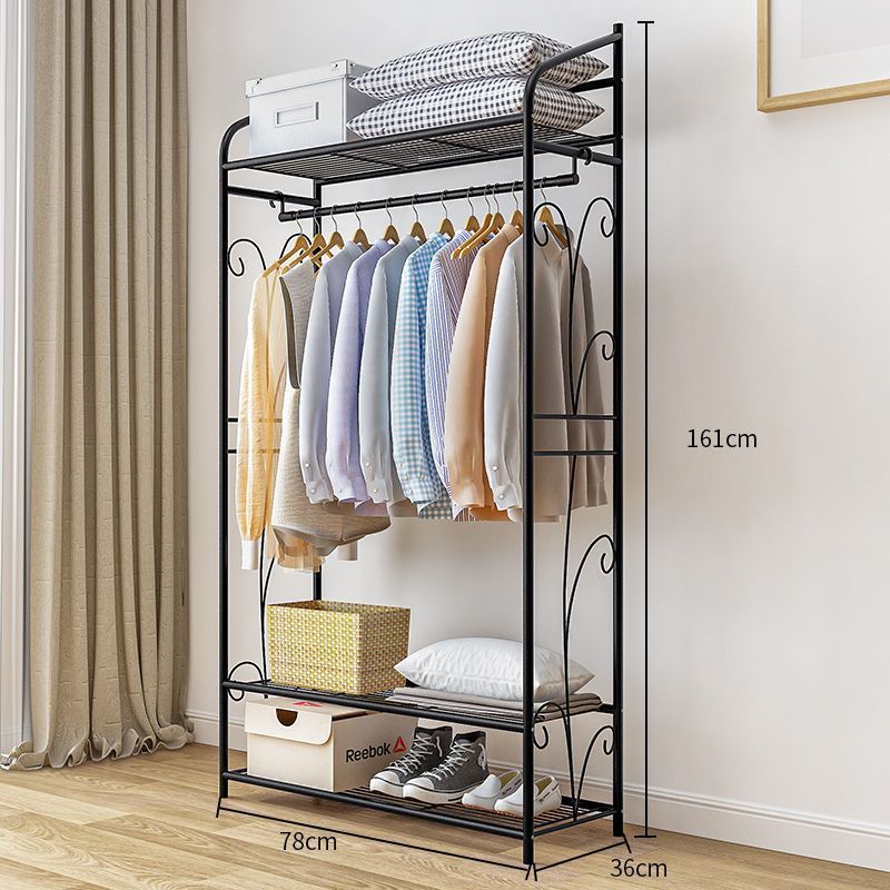 [3단 수납] 길이 78CM 검정색 거즈 패턴