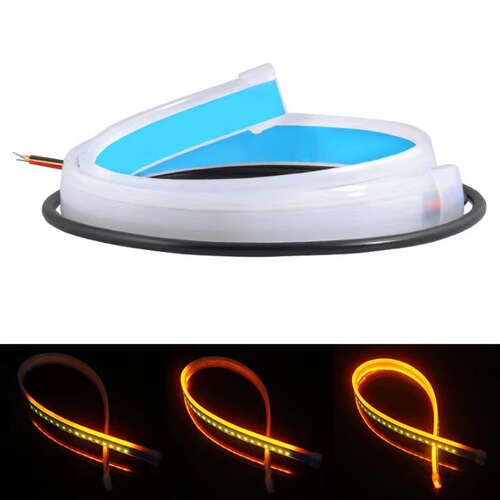 New Car Starting Scan Ultra-thin Light Guide Strip LED Flowing Turn Signal Tear Eye Light Universal Scan Daytime Running Light