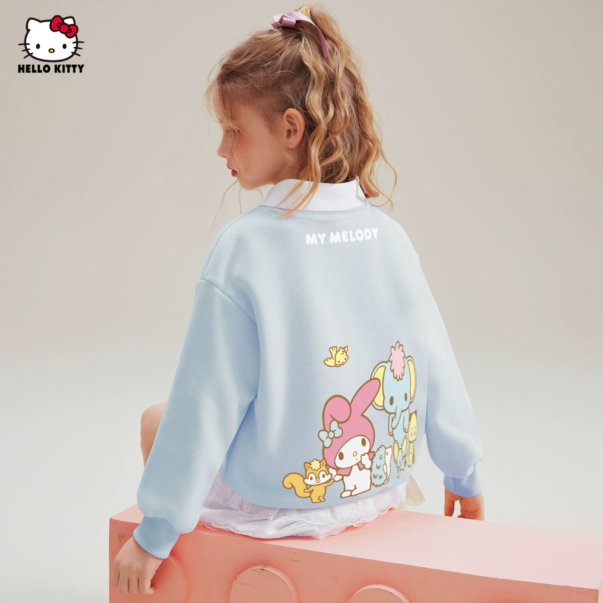 HelloKitty Hello Kitty Girls Meltty ip свитера с принтом 2025 новый топ для детей