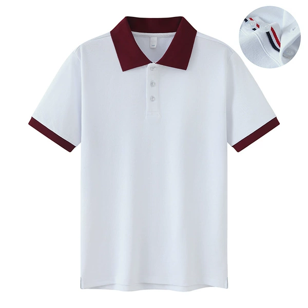 Brutal red collar white short sleeves