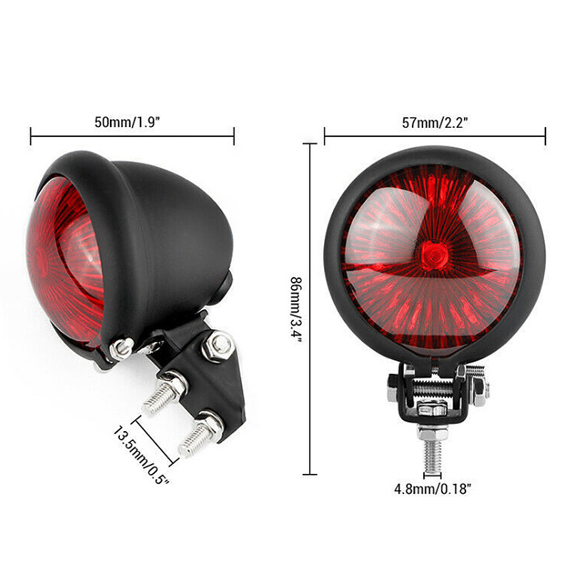 Accesorios de la motocicleta retro modificado crucero Príncipe locomotora metal redondo pequeña luz trasera luz freno LED Universal