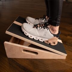 木製調節可能折りたたみバランスボードフィットネス機器リハビリトレーニングふくらはぎストレッチスタンド式プルボード