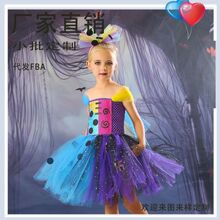 新款 聖誕夜驚魂Sally女童連衣裙派對演出蓬蓬紗裙萬聖節兒童服裝