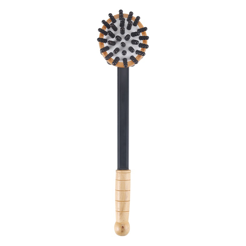 Cabeza redonda de mano golpeando hacia atrás masaje martillo meridiano masaje palo golpeando cuello hombro rascarse hacia atrás artefacto