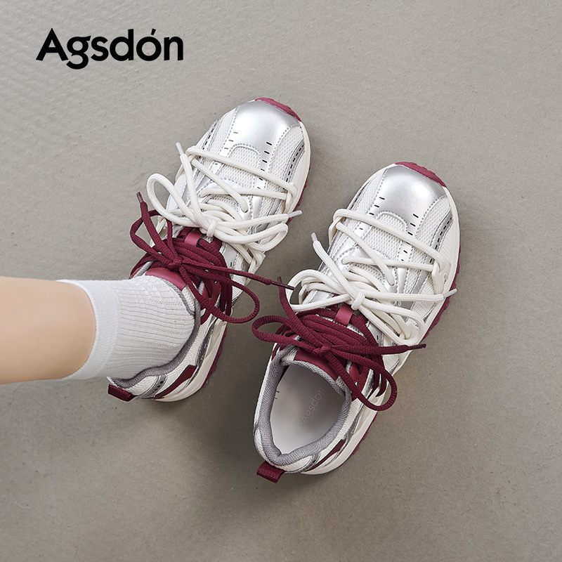 Augu Lion Dengde zapatos de entrenamiento para mujeres 2025 nuevo otoño con suela gruesa casual de moda ballet Gump zapatos blancos pequeños zapatos