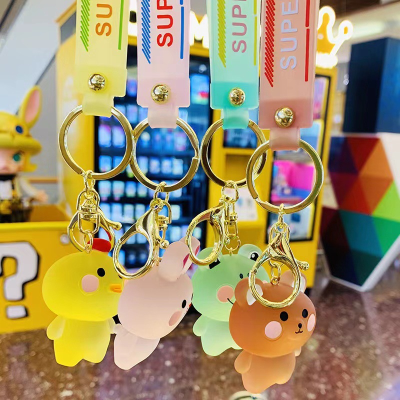 Personalidad creativa cristal Blush animal lindo llavero femenino lindo coche llavero pequeño colgante mochila adornos