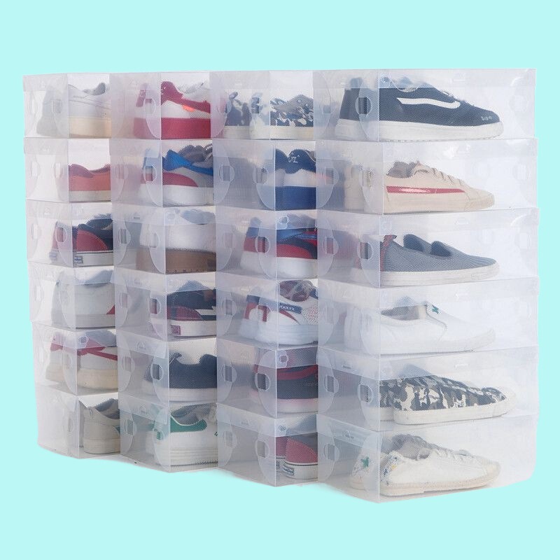 20 Thickeneded Transparent Drawer-Type Shoe Boxes for Men and Women, Dust-Proof Plastic Storage Boxes, Simple Shoe Storage