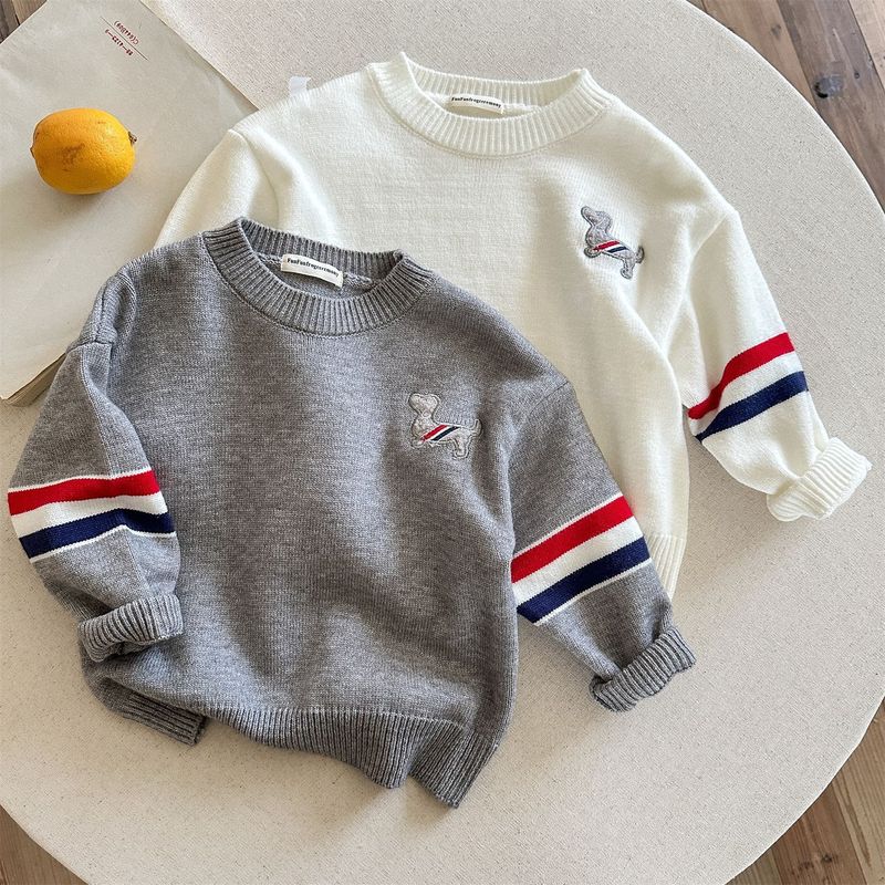 Children's Sweater 2026 Spring and Autumn Boys' Japanese Style Trendy Brand Tb Puppy Pullover Knit Baby Toddler Autumn Knitwear
