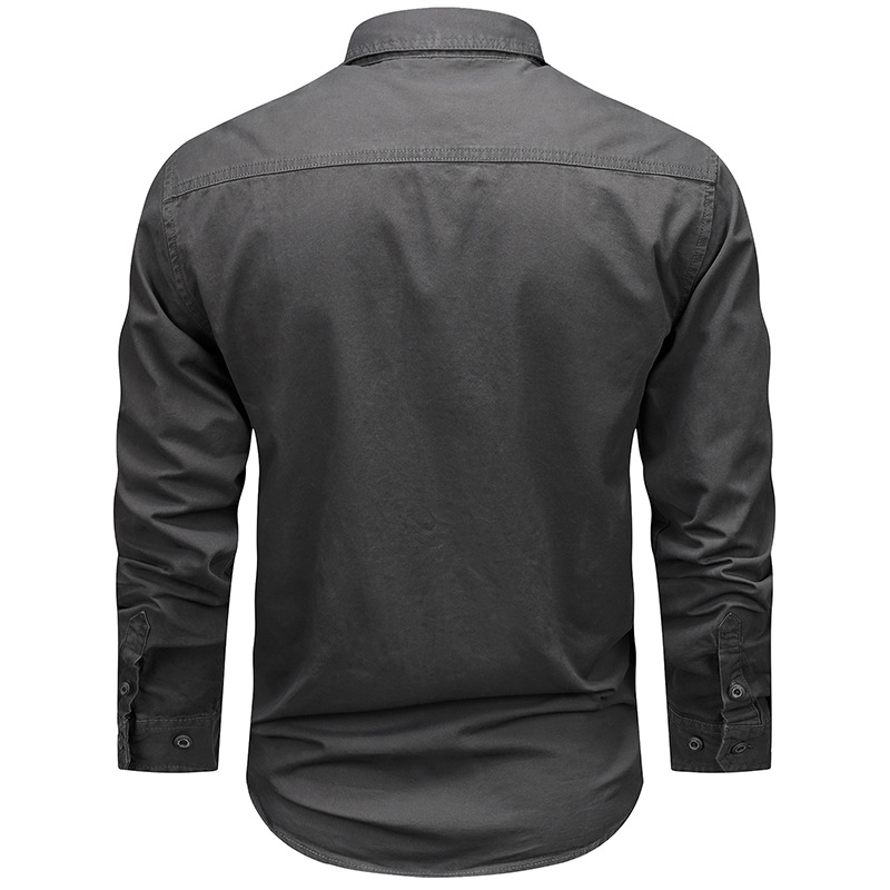 Camisas de trabajo vintage de manga larga de primavera de moda de estilo de puerto ropa casual suelta chaqueta de hombre
