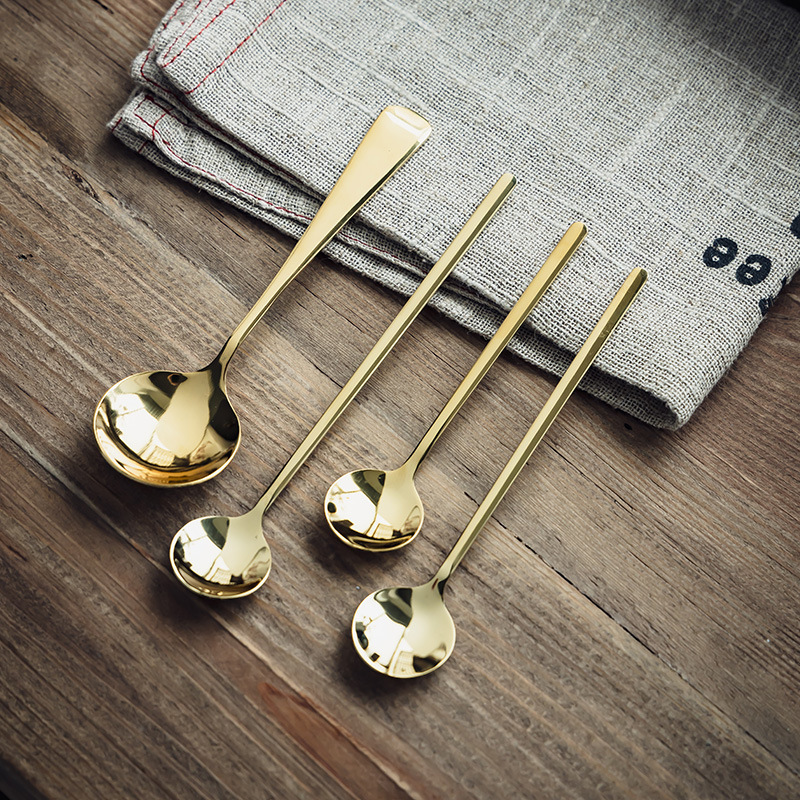 Coreano de alto valor 304 cucharas de acero inoxidable cucharas de arroz cucharas de café cucharas de postre creativas cucharas de cocina caseras