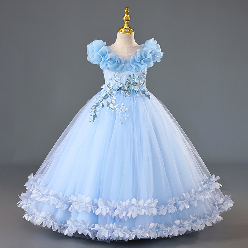 Nuevos vestidos para niños europeos y americanos, vestidos de piano, vestidos de niña de las flores, vestidos de princesa, vestidos de novia hinchados, kids dress
