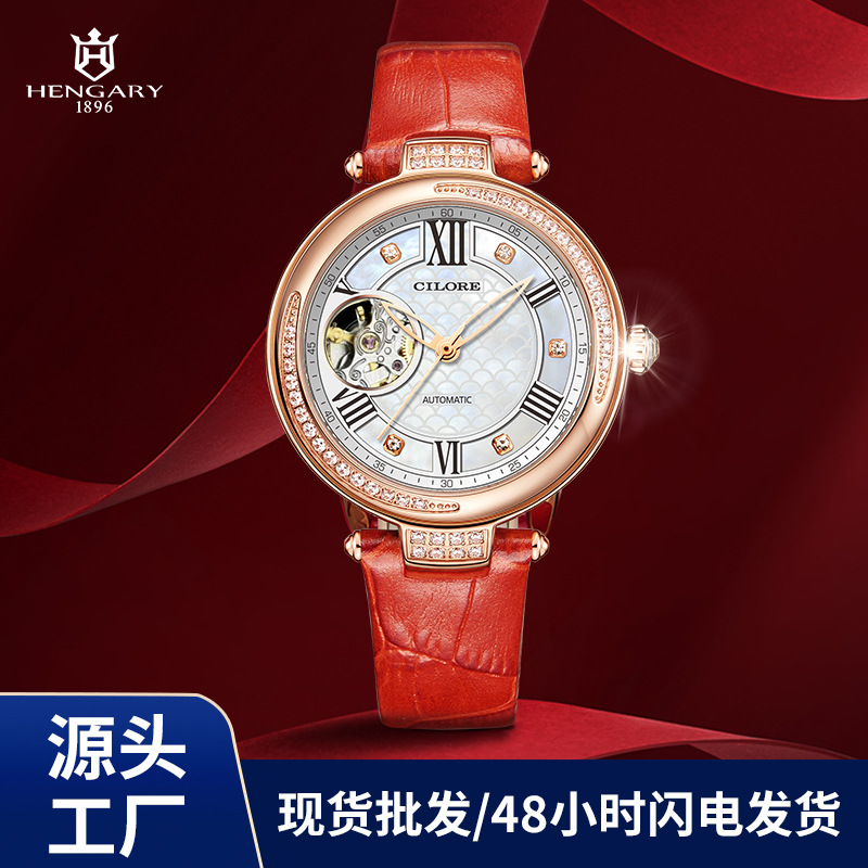 Shiro Waterproof Automatic Mechanical Watch Women's Hollow Luminous Belt Women's Watch Wholesale