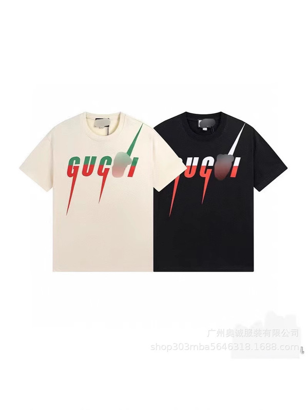 国境を越えた貿易 G ファミリー 24ss 高品質 240 グラム デイリー カジュアル ルーズ メンズ レディース カップル ラウンドネック 半袖 Tシャツ|undefined