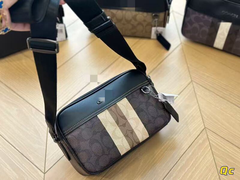 Ole C の新しい売れ筋のクラシックなメンズ カメラ バッグ ショルダー クロスボディ バッグ ポータブル ダブル ジッパー ダブル コンパートメント|undefined
