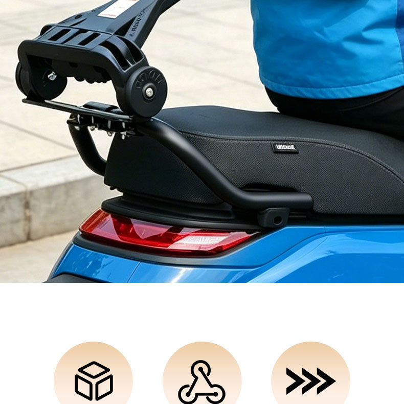 Adjustable Telescopic Backrest for Long Rides, Suitable for Delivery Riders, Compatible with Tailg Cangqiong Modified Parts, Relieves Waist Strain