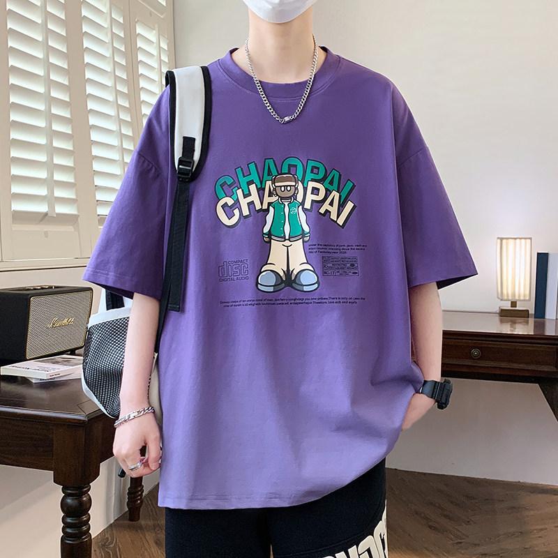 2025 New Style Short-Sleeve T-Shirt for Teenagers, Boys, Junior High School Students, Trendy and Stylish, Loose-Fitting Summer Top