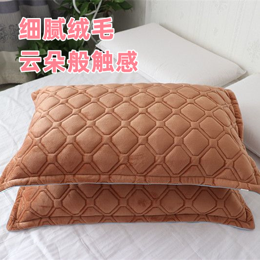 Cotton clip thickening crystal pillow case 48x74 Autumn and winter keep warm Suede pillowcase flange milk pillow case wholesale