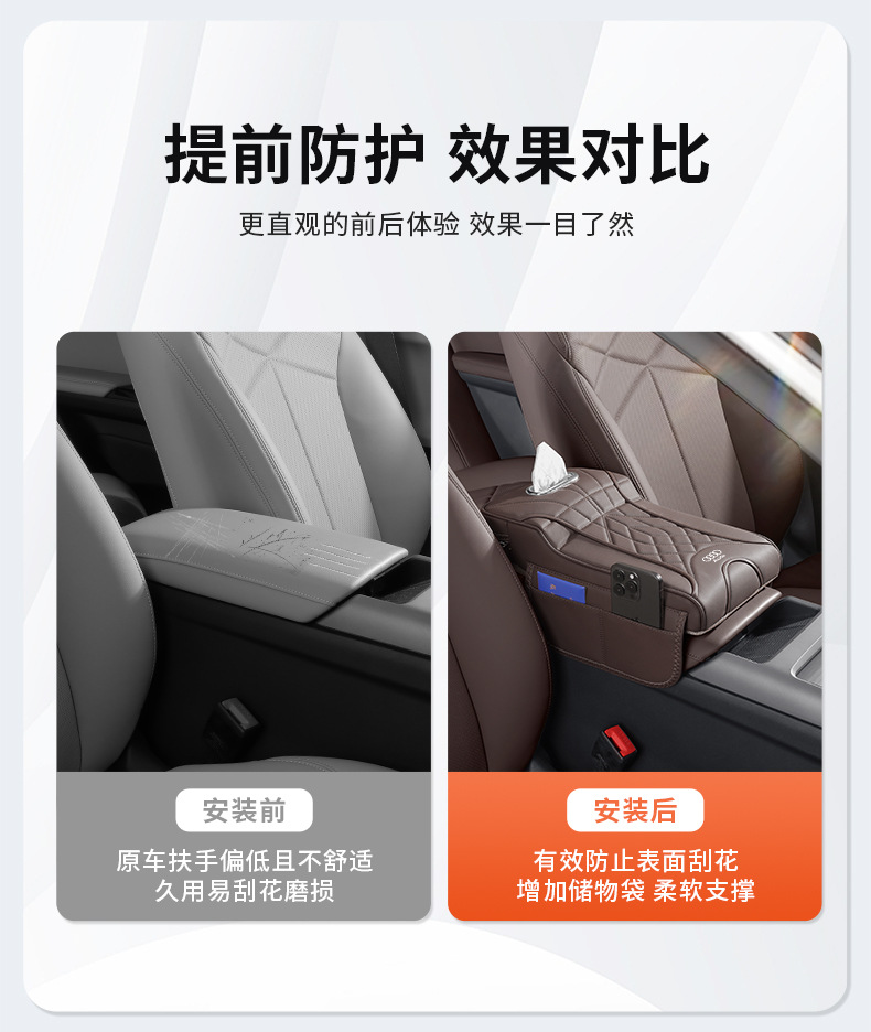 Armrest Box Pad For Audi A4L A6L A3 A5 A7 Q5L Q2 Q3 Q7 Car-mounted