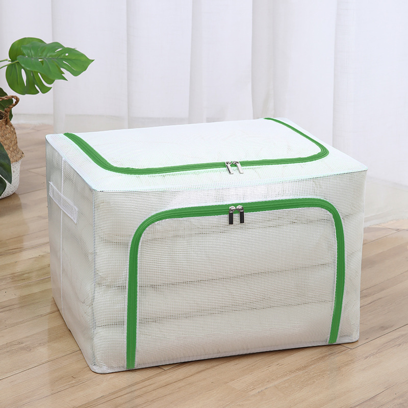 Caja de almacenamiento de ropa, caja de almacenamiento de ropa extra grande, cama de tela de Oxford, dormitorio de tela plegable, caja de almacenamiento de marco de acero