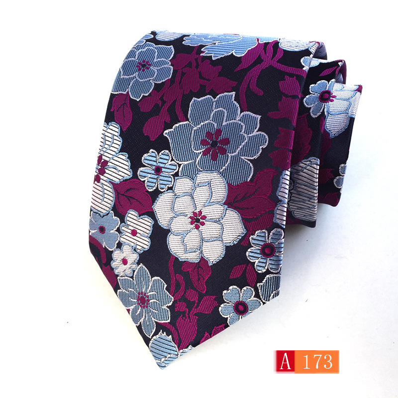 FUENTE fabricante poliéster jacquard material de los hombres corbata flor grande oreja moda corbata de moda en stock al por mayor