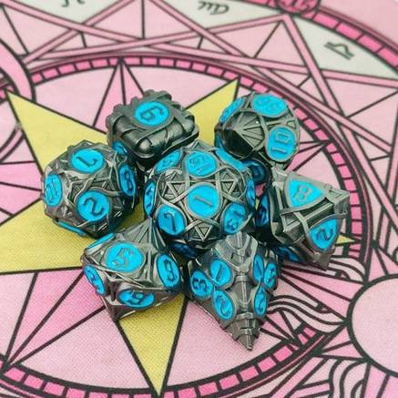 Nuevo metal sólido dados cthulu corriendo grupo COC dragón y mazmorras DND poliedro digital dados trpg