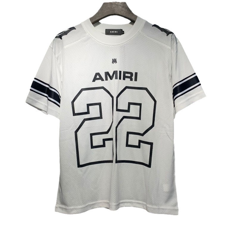 amiri24 新しい半袖 T シャツ番号 22 ジャージサッカーユニフォームメッシュスポーツカジュアルショーツカップルセット|undefined