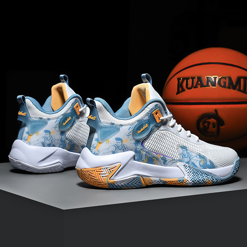 男鞋夏季透气薄款2023新款篮球运动鞋大码青少年网面外贸球鞋