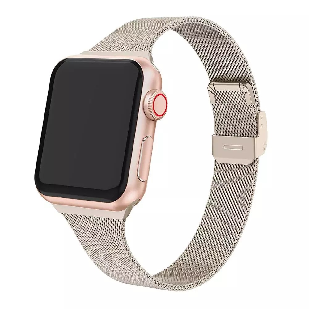 Adecuado para Apple iwatch 8/7/se/6/5/4321 Milán agradable hebilla pequeña cintura correa de acero