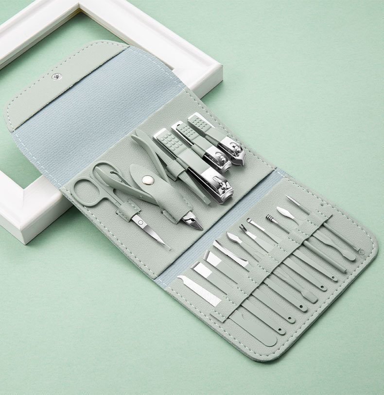 Nail scissor set 16-piece set nail cutting, manicure, beauty tweezers, pedicure knife, ear pick knife ready-made beauty tools