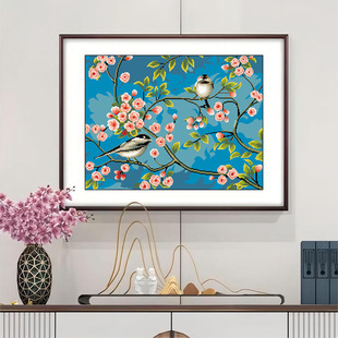 Cross-Stitch Manufacturer Tiktok Kuaishou Xiaohongshu Dropshipping 2025 New Thread Embroidery Living Room Embroidery Happiness on the Brow