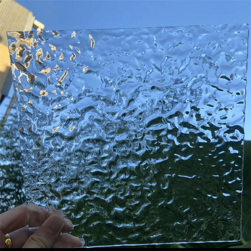 358MM thick transparent long rainbow coarse striped acrylic board cabinet door screen Feng Shui wave stone pattern organic glass with