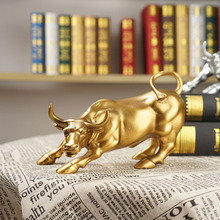 華爾街牛仿銅樹脂擺件十二生肖牛雕像工藝品辦公室桌面風水裝飾品