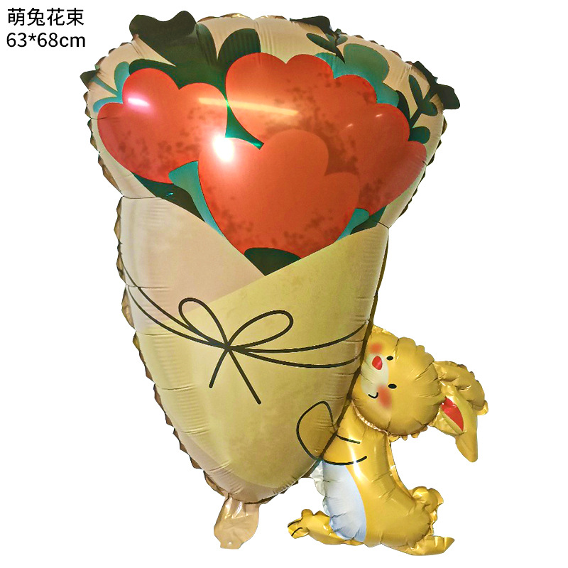 Globo de aluminio con forma de oso de abrazo y corazón, para decoración del Día de San Valentín