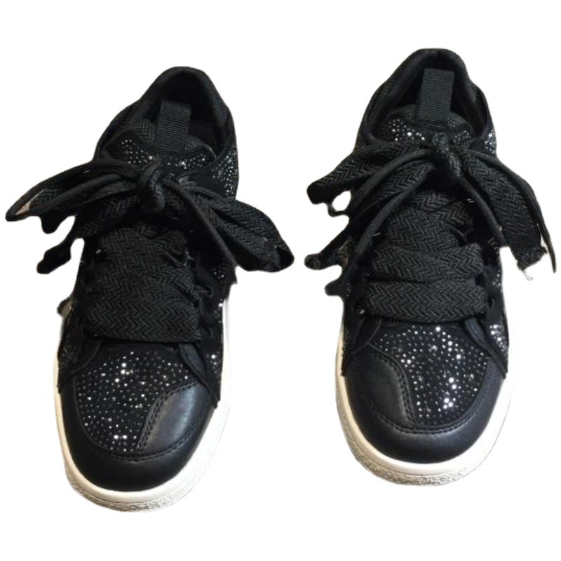 Damen Freizeitschuhe Mit Strassbesatz Flache Sportliche Sneaker_voghion.com