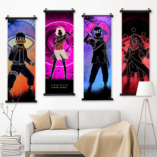 Cartoon hanging painting two-dimensional peripheral hanging scroll painting Xiao organization cartoon character Naruto Sasuke decorative painting