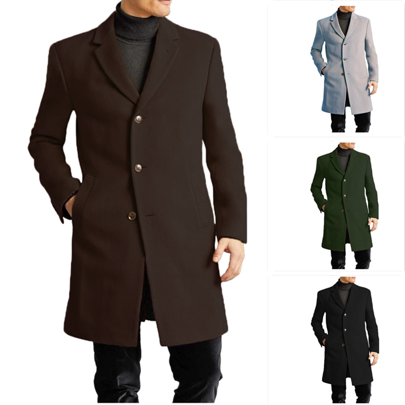 Ropa de hombre Abrigo de lana nuevo para hombre Abrigo con forro de lana multicolor_voghion.com