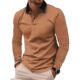 2025 New Men's Hot Sale New Long Sleeve POLO3D Digital Printing Simple All-match Lapel Casual POLO Shirt