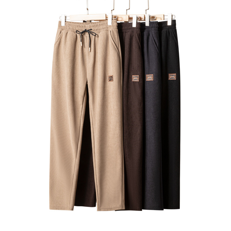 2026 Autumn Style Middle-Aged and Elderly Men's Cotton Velvet Pants, High-Waisted, Button-Front, Drawstring Straight-Leg Pants, Ultra-Fine Striped Loose Casual Pants 2026 Autumn Style Middle-Aged and Elderly Men's Cotton Velvet Pants, High-Waisted, Button-Front, Drawstring Straight-Leg Pants, Ultra-Fine Striped Loose Casual Pants