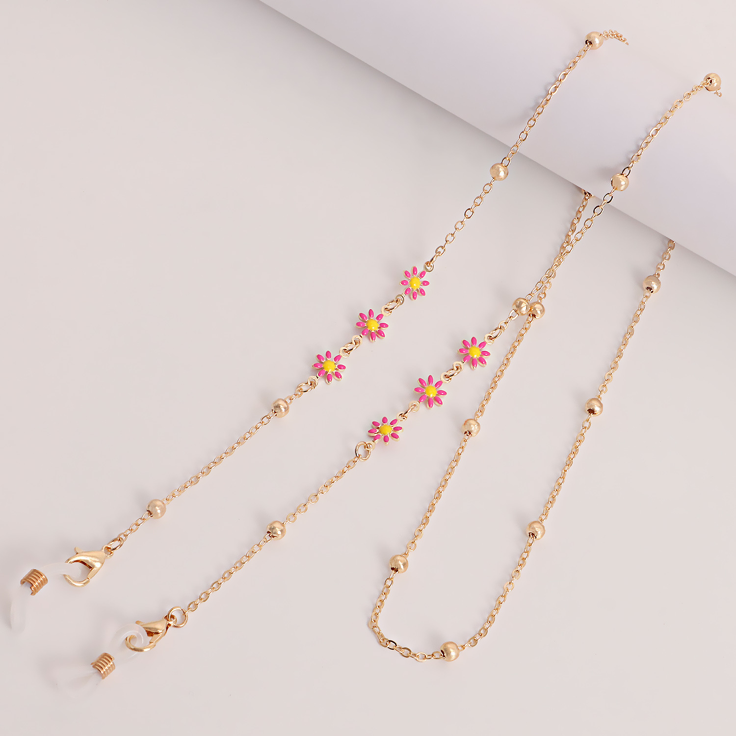 Flower Pattern Fashion Flower Colorful Oil Female Mask Eyeglasses Chain