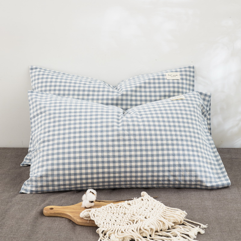 Fundas de almohada de algodón lavado de algodón puro Un par de 100 fundas de almohada de algodón Dormitorio de estudiantes Funda interior de núcleo de almohada doble individual
