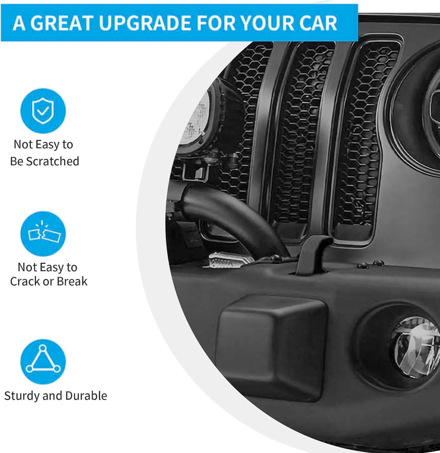 Suitable for 07-23 Models Jk Jl Jt Wrangler Front Bumper Tow Hook Cover, Tow Hook Protector, Tow Buffer Block