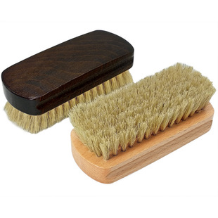 Beech Polish pig hair brush wholesale bristle shoe polish brush solid wood handle leather shoe brush shoe polish brush