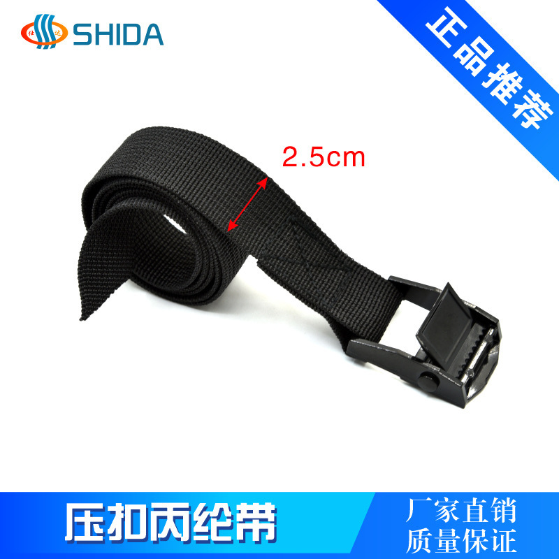 Spot Zinc Alloy Press Buckle Strap Glass Cargo Transport Logistics Pull Fastening Fixed Rope Black Pallet Strap