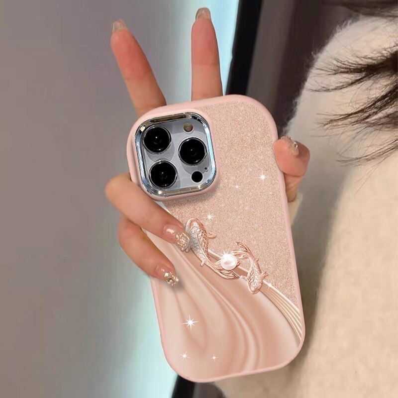 Koi for Apple 15 Phone Case 14/13 Women's 13promax Creative 11 Drop-resistant iPhone12 Koi for Apple 15 Phone Case 14/13 Women's 13promax Creative 11 Drop-resistant iPhone12