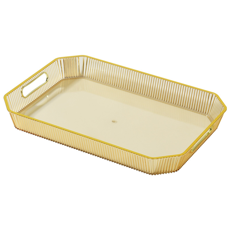 Luz de lujo rectangular borde dorado taza de agua bandeja de té taza de té del hogar sala de estar bandeja de fruta taza juego de té bandeja de almacenamiento