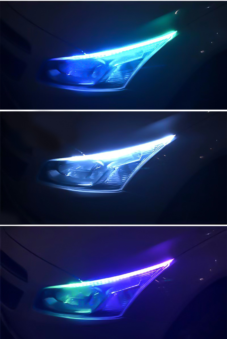 Cross-Border Streamer Daytime Running Lights Plus Running Water Turn Lights Multi-Functional Car Daytime Running Lights Without Disassembly of Wires