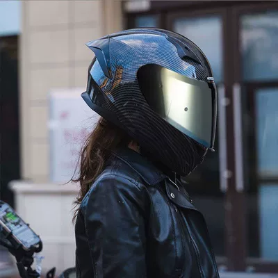 Motosiklet dəbilqələri — Riding Full-Cover Warm Helmet for - m55-56cm-japanese-piano-pattern-tea-base-gold-lens